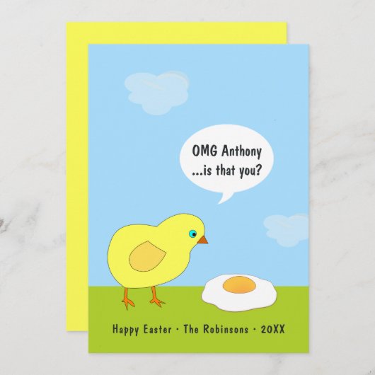 復活祭おもしろいの挨拶 シーズンカード (正面/裏面)