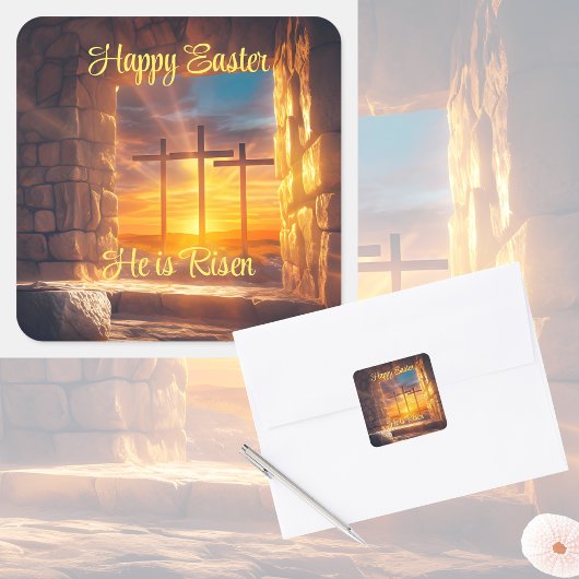 復活祭お祝いシール スクエアシール