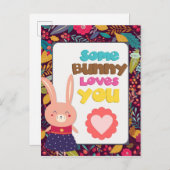 復活祭かわいいバニーがあなたを愛している ポストカード (正面/裏面)