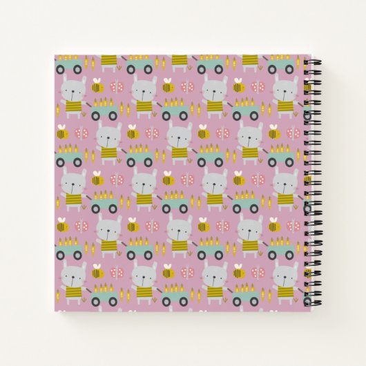 復活祭かわいい動物パーソナライズされたスケッチブック ノートブック (裏面)