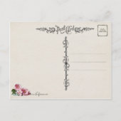 復活祭がクローバーと野生のバラ ポストカード (裏面)