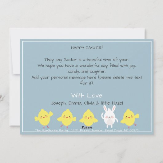 「復活祭が私の全ての覗き見に叫ぶ」おもしろい シーズンカード (裏面)