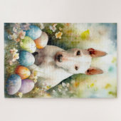 復活祭とブルテリアドッグ ジグソーパズル (横)