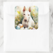 復活祭とブルテリアドッグ スクエアシール (バッグ)