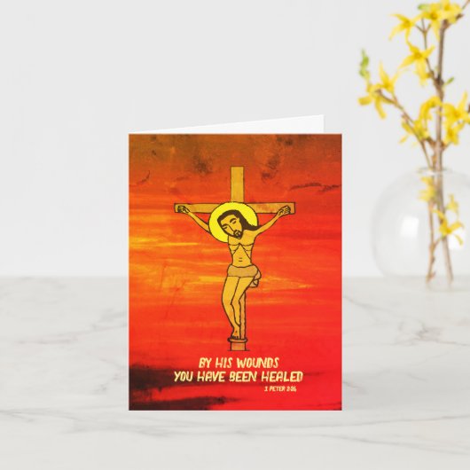 復活祭のご挨拶 カード (黄色い花)