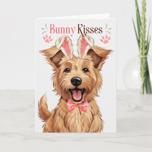 復活祭のためのバニーの耳のベルガーピカード犬 シーズンカード (正面)