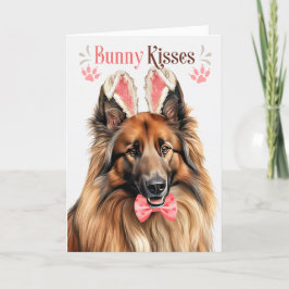 復活祭のためのバニー耳にベルギーテルヴレン犬 シーズンカード