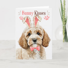 復活祭のためのバニー耳のコックパオ犬 シーズンカード