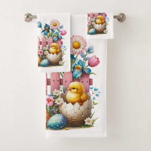 復活祭のアヒルの花と卵 バスタオルセット (インサイチュ)