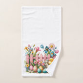 復活祭のアヒルの花と卵 バスタオルセット (ハンドタオル)