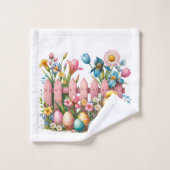復活祭のアヒルの花と卵 バスタオルセット (ウォッシュタオル)