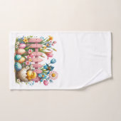 復活祭のアヒルの花と卵 バスタオルセット (ハンドタオル)