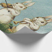 復活祭のウサギの古い写真ティッシュペーパー ラッピングペーパー (角)