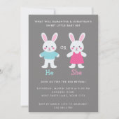 復活祭のウサギ性別が明らかにする 招待状 (正面)