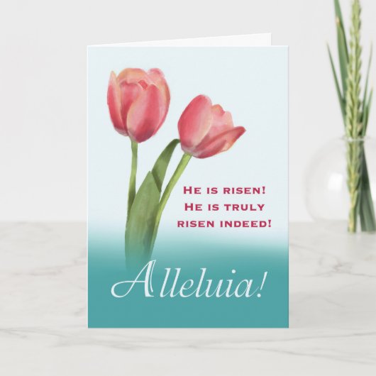 復活祭のキリスト教徒のマゼンダによる喜び カード (正面)