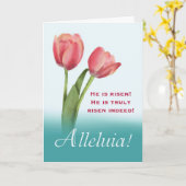 復活祭のキリスト教徒のマゼンダによる喜び カード (黄色い花)