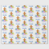 復活祭のクロス受信者の名前を追加 ラッピングペーパー (フラット)