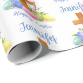 復活祭のクロス受信者の名前を追加 ラッピングペーパー (ロールコーナー)