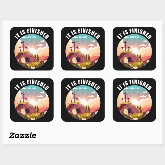 復活祭のクロス・クリスチャンの信仰が終わった スクエアシール (シート)