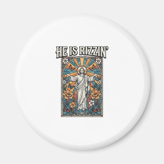 復活祭のステンドグラスTシャツデザイン マグネット (正面)