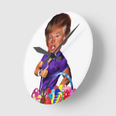 復活祭のトランプ ラウンド壁時計 (傾斜)