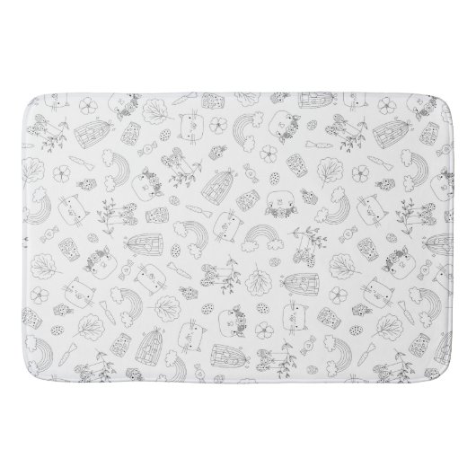 復活祭のドードルキディパターン バスマット (正面)