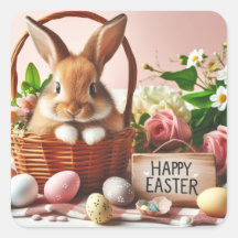 復活祭のバスケットに入ったバニー