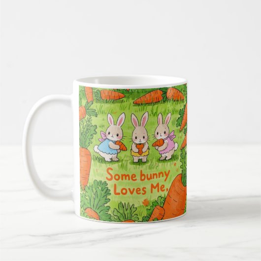 復活祭のバニーが大好き コーヒーマグカップ (左)