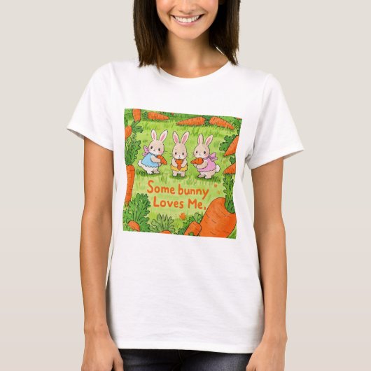 復活祭のバニーが大好き Tシャツ (正面)