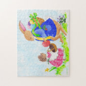 復活祭のバニーとヘディのハリネズミ ジグソーパズル (縦)