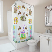 復活祭のバニーの白いショーカーテン シャワーカーテン (インサイチュ)