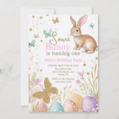 復活祭のバニーの誕生日 招待状 (正面)