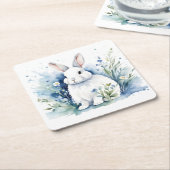 復活祭のバニー スクエアペーパーコースター (アングル)