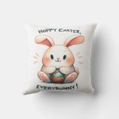 復活祭のバニー・ホッピー復活祭すべてのバニー！ クッション (裏面)