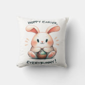 復活祭のバニー・ホッピー復活祭すべてのバニー！ クッション (正面)