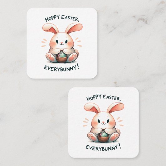 復活祭のバニー・ホッピー復活祭すべてのバニー！ スクエア名刺 (正面/裏面)