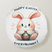 復活祭のバニー・ホッピー復活祭すべてのバニー！ ラウンドクッション (裏面)