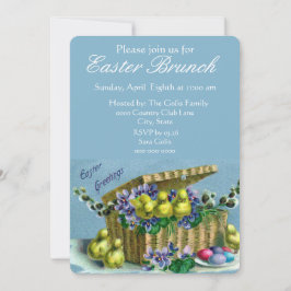 復活祭のビンテージバスケット ファミリーブランチ 招待状