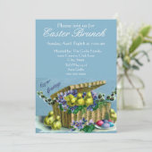 復活祭のビンテージバスケット ファミリーブランunch 招待状 (スタンド正面)