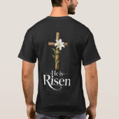 復活祭のユリの木の十字架 キリスト教Tシャツ Tシャツ (裏面)