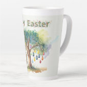 復活祭の卵とグムツリーの下のカンガルー カフェラテマグ (右アングル)