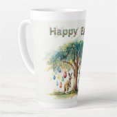 復活祭の卵とグムツリーの下のカンガルー カフェラテマグ (左アングル)