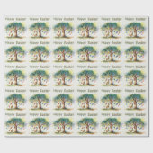 復活祭の卵とグムツリーの下のカンガルー ラッピングペーパー (フラット)