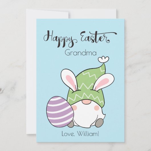 復活祭の卵とバニー格言のハッピーイースタースクリプト シーズンカード (正面)