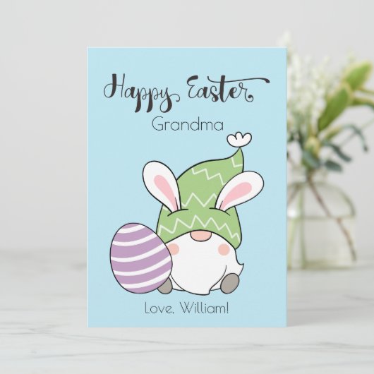 復活祭の卵とバニー格言のハッピーイースタースクリプト シーズンカード (スタンド正面)