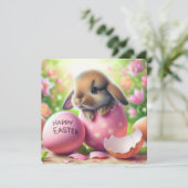 復活祭の卵のバニーと花 シーズンカード (スタンド正面)