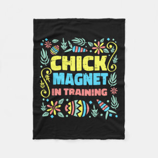 復活祭の卵の狩りを訓練するおもしろいひよこ磁石 フリースブランケット