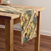 復活祭の卵の花を持つ鶏 ショートテーブルランナー (インサイチュ)