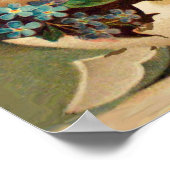 復活祭の卵の花を持つ鶏 ポスター (角)