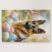 復活祭の卵を持つドイツの羊飼い ジグソーパズル (横)